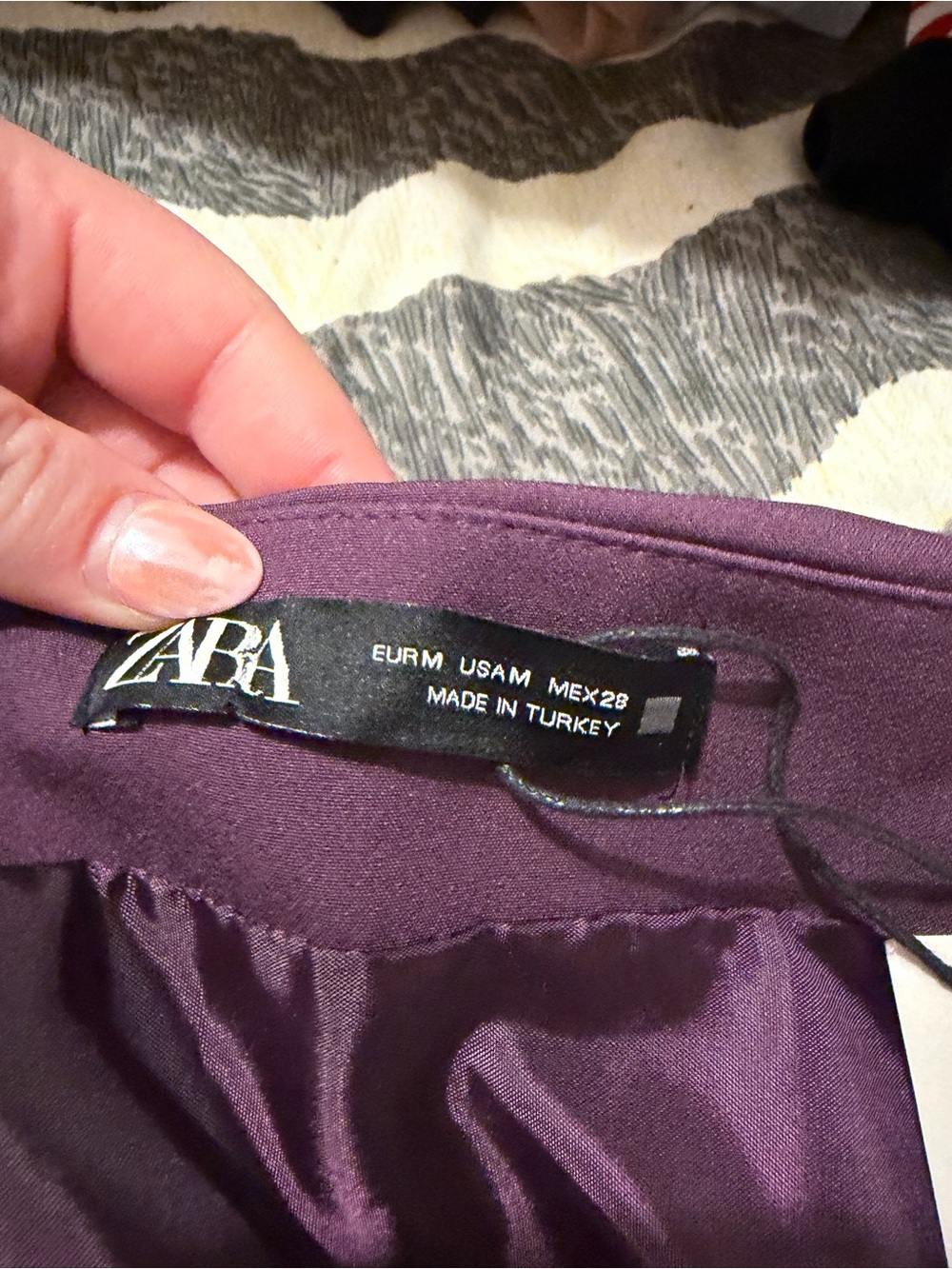 Zara One-Shoulder Circle Skater Skirt in Plum - Picture 5 of 5
